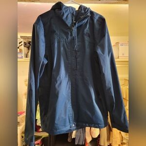 The North Face Men's Navy Blue Waterproof Hooded Rain Jacket Medium